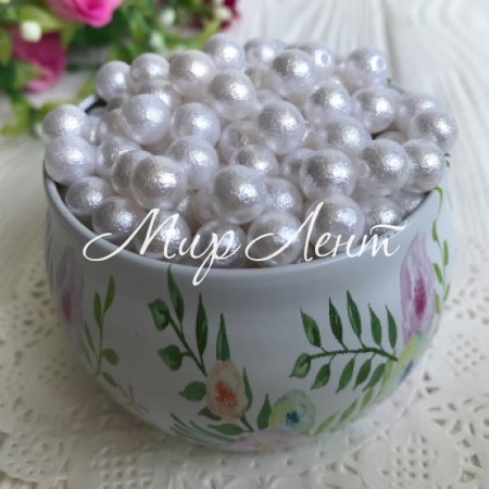 Бусина винтаж, 8 мм, белый, упаковка 500 грамм