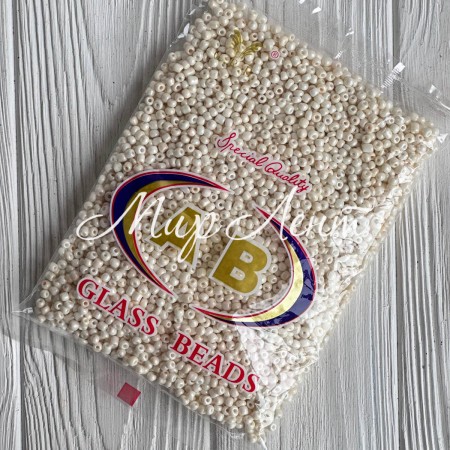 Бісер, розмір 6/0, молочний (1123), упаковка 400 г