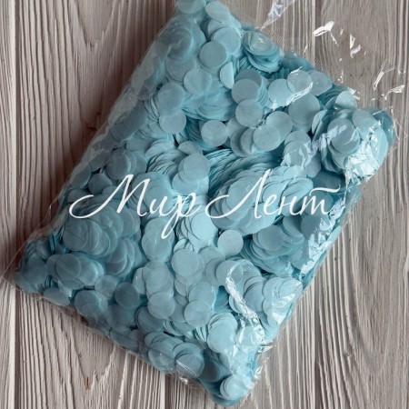 Наполнитель конфети (кружочки), 12 мм, светло-бирюзовый, упаковка 100 г 