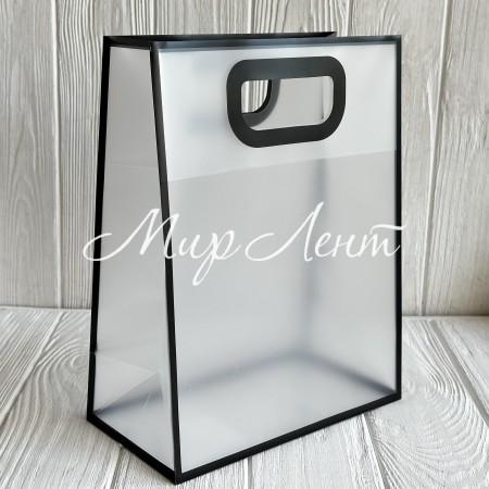 Пакет пластиковый прозрачный (L), 21х11х27 см, черный, упаковка 10 шт.