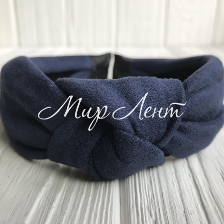 Обруч чалма замшевий, 3 см, сапфіровий, шт.