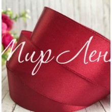 Атлас 2,5 см, марсала, рулон 33 м