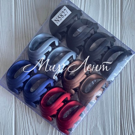 Краб для волосся, матовий зуб (№5826), 5,5х3,5 см, упаковка 12 шт.