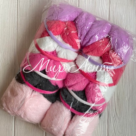 Меховые наушники, 11 см, цветной микс, упаковка 12 шт.