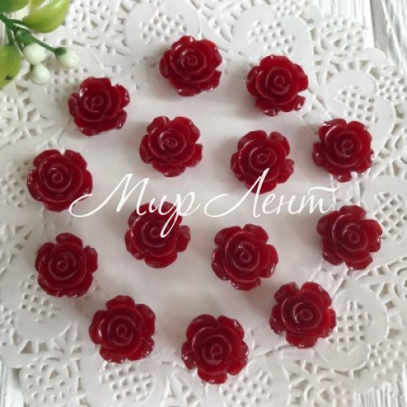 Серединка розочка, 1,5 см, бургунди, упаковка 100 шт.