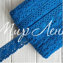 Кружево вязаное Сабрина (D030046), темно-синий, 4 см, рулон 45 м