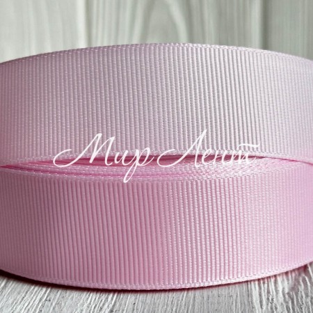 Репс 2,5 см, нежно-розовый (Baby Pink), рулон 23 м