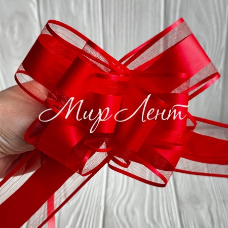 Подарочный бант (полипропиленовый), 5х7,5 см, красный, упаковка 10 шт.