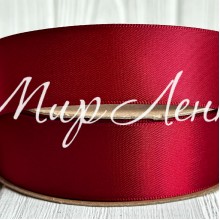 Атлас двусторонний (премиум), 2,5 см, гранатовый, рулон 23 м