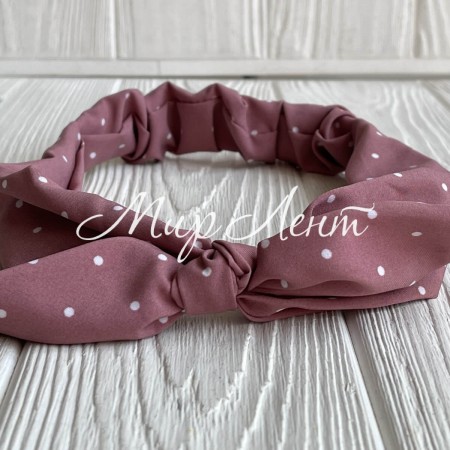 Повязка софт солоха в горох, 25 см, темно-пудровая, шт.