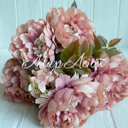 Букет пионов (С30475), 50 см, розово-пудровый, шт.