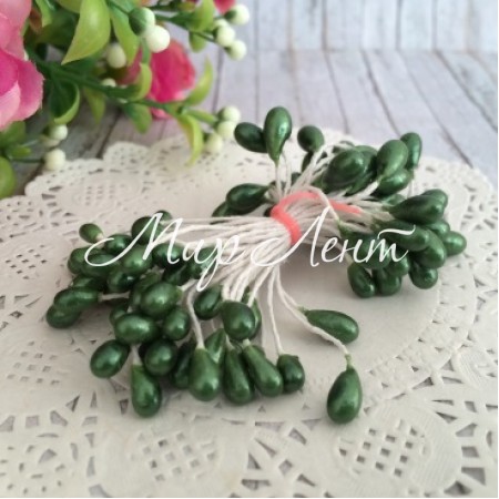 Тычинки большие, 4 мм, оливковые, пучок 900 шт.