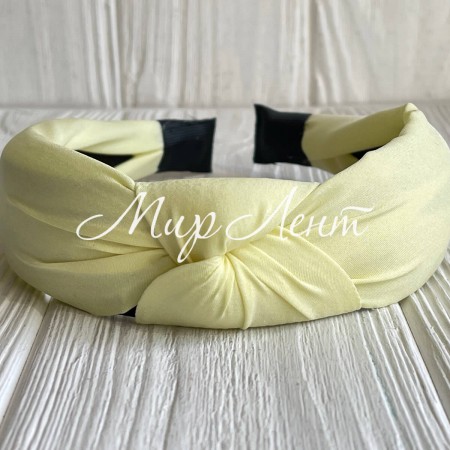 Обруч софт чалма однотонный, 4 см, светло-желтый, шт.