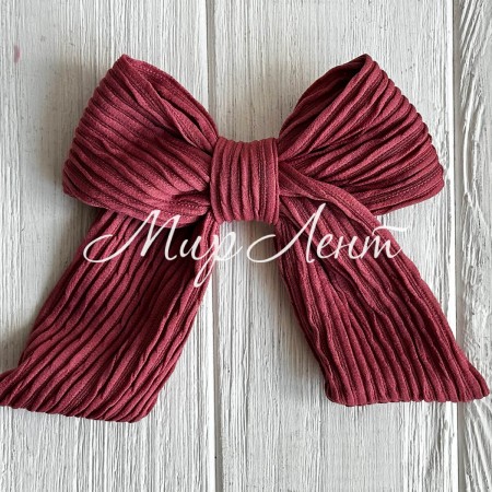 Бант гофра матовый, 12 см, амарантовый, шт.