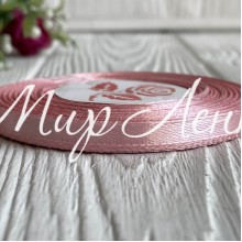 Атлас 0,6 см, розово-пудровый, рулон 33 м