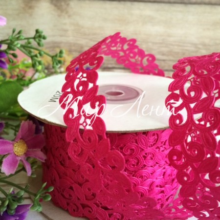 Стрічка-мереживо, 2 см, малиновий, рулон 20 м