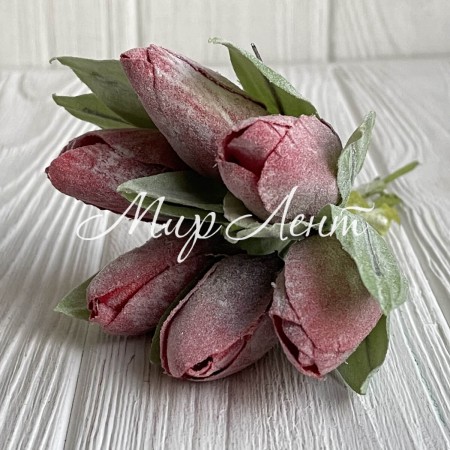 Тюльпани в снігу, 13 см, червоний, упаковка 36 шт.