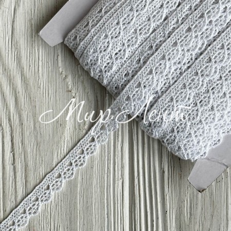 Мереживо в'язане Ебігейл (D03501), 1 см, біле, рулон 45 м