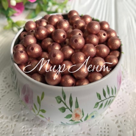 Бусина винтаж, 8 мм, коньячный, упаковка 500 грамм