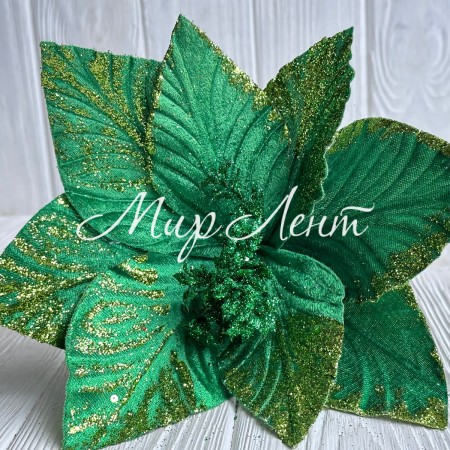 Пуансеттия бархатная (С30264), 28х30 см, зеленая, шт.