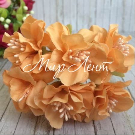 Хризантема (тканинна), 4,5 см, персиковий, упаковка 60 шт.
