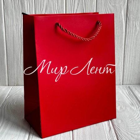 Подарочный пакет "L", 32х26х12 см, красный, упаковка 12 шт.