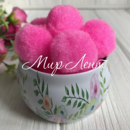 Помпоны, 3 см, ярко-розовый, упаковка 250 шт.