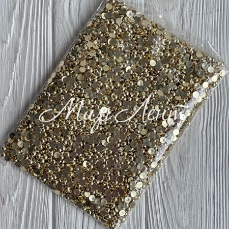 Напівбусина гальваніка, 6 мм, золото, упаковка 250 г