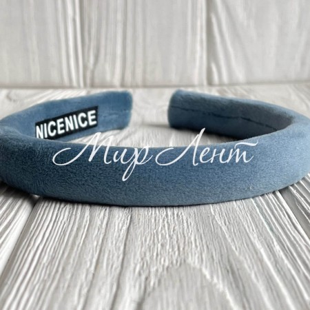 Обруч велюр тонкий, 1,8 см, бирюзовый, шт.