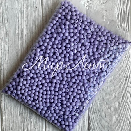 Бусина акриловая матовая, 8 мм, лиловая, упаковка 500 г