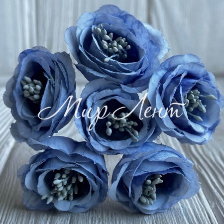 Гардения, 3,5 см, голубая, упаковка 48 шт.