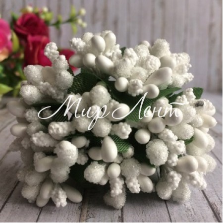 Гілочка з тичинками, білий, упаковка 144 шт.