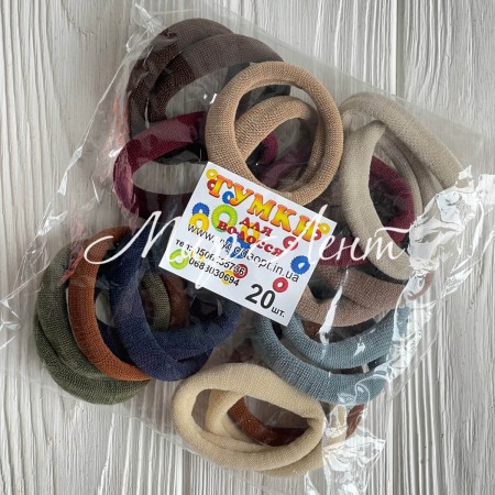 Резинка нейлон, 5 см, бежево-бордовый микс, упаковка 20 шт.