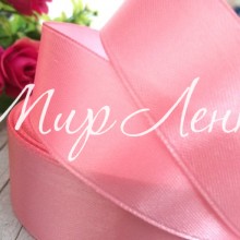 Атлас 2,5 см, пудровый, рулон 33 м