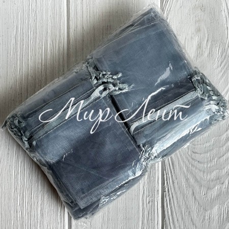 Органзовый мешочек, 7х9 см, серый, упаковка 100 шт.