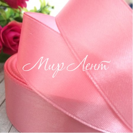 Атлас 2,5 см, пудровый, рулон 33 м, УПАКОВКА 5 рулонов