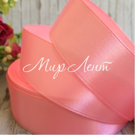 Атлас 2,5 см, средне-розовый, рулон 33 м, УПАКОВКА 5 рулонов