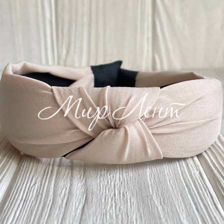 Обруч софт чалма однотонный, 4 см, бежевый, шт.