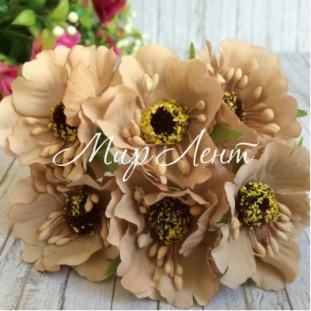 Мак, 4 см, кофейный, упаковка 60 шт.