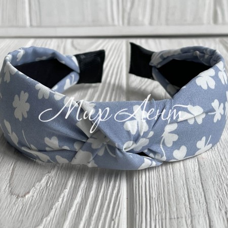 Обруч чалма клевер, 4 см, голубой, шт.