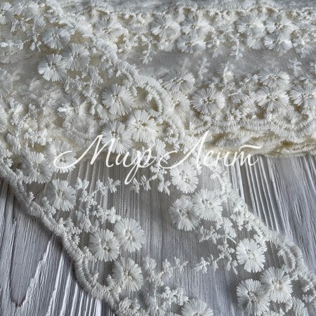 Кружево Селена, 14 см, молочный, рулон 13 м