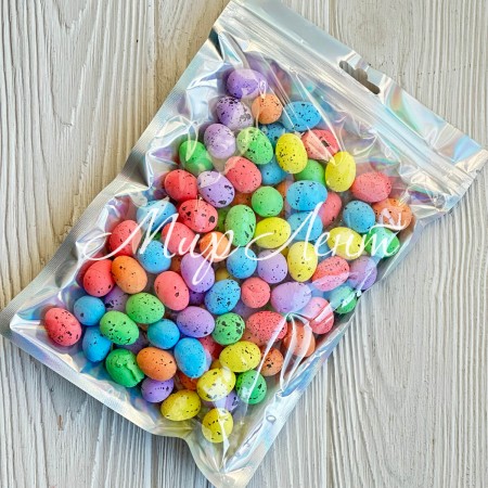 Пасхальные яйца (L00712), 1,5х1,8 см, цветные с черным, упаковка 100 шт.