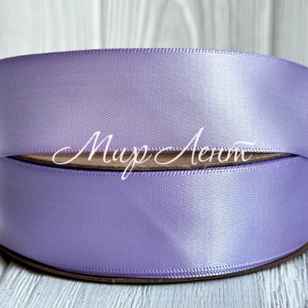 Атлас двосторонній (преміум), 2,5 см, ліловий, рулон 23 м