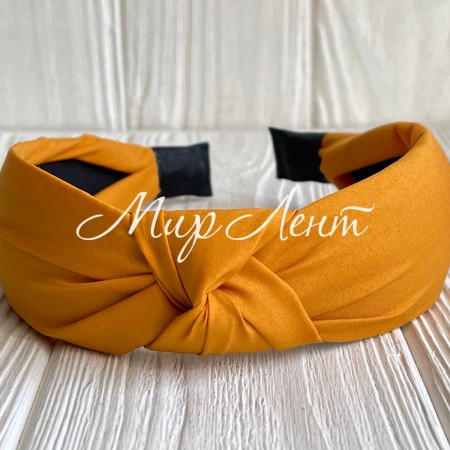 Обруч софт чалма однотонный, 4 см, горчичный, шт.