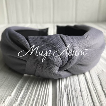 Обруч креп чалма однотонный, 4,5 см, серый, шт.