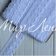 Кружево вязаное (D30259), белое, 5 см, рулон 23 м