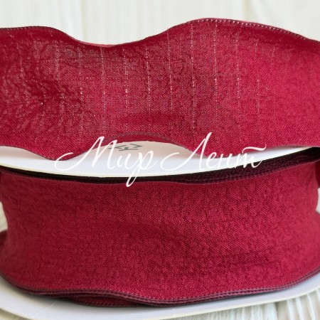 Стрічка жатка (D30330), 4 см, бордова, рулон 9 м