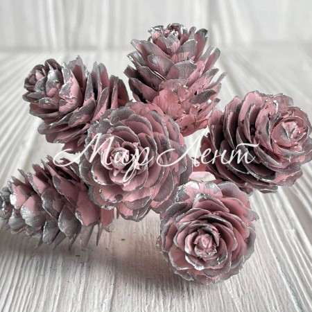 Веточка хмели, 2,5х12 см, светло-розовый, упаковка 60 шт.