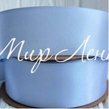 Атлас двусторонний (премиум), 3,8 см, светло-голубой, рулон 23 м