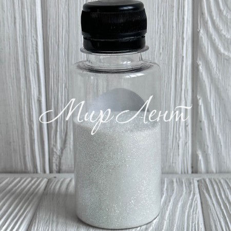 Присипка гліттер (баночка), 1/96, білий перламутр, упаковка 100 г